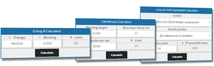 Erlang calculators